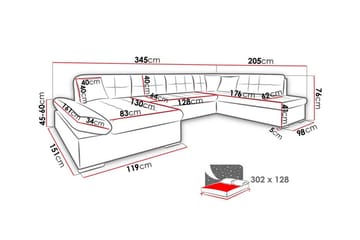Zumar 5-sits Hörnbäddsoffa NO_BRAND White - Möbler - Soffa - Bäddsoffa - Bäddsoffa divan