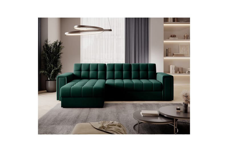 Hörnsoffa Eltap Blenvi 260x150x82 cm - Lukso 35, Grön - Möbler - Soffa - Bäddsoffa - Bäddsoffa divan