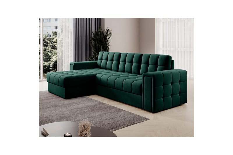Hörnsoffa Eltap Blenvi 260x150x82 cm - Lukso 35, Grön - Möbler - Soffa - Bäddsoffa - Bäddsoffa divan
