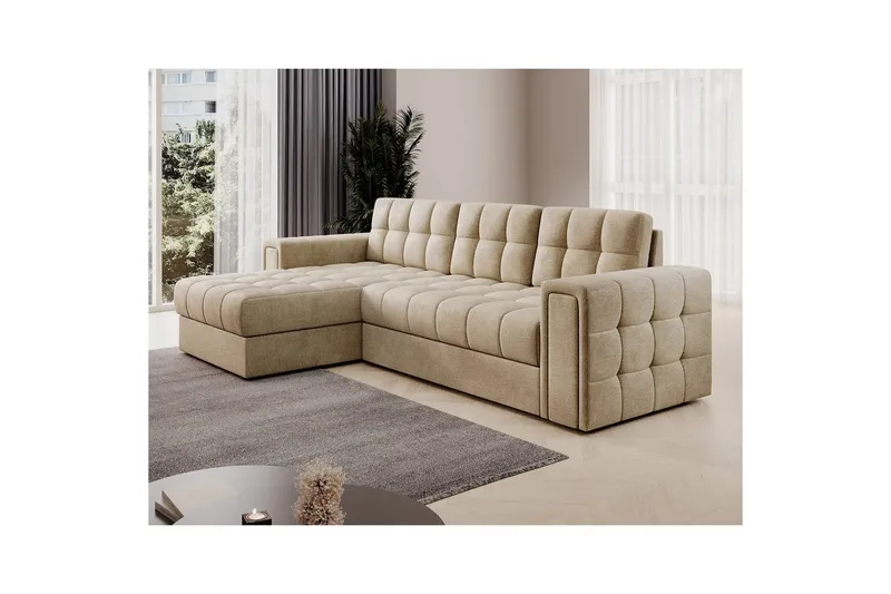 Hörnsoffa Eltap Blenvi 260x150x82 cm - Monolith 09, Beige - Möbler - Soffa - Bäddsoffa - Bäddsoffa divan