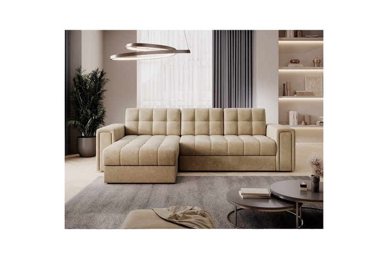 Hörnsoffa Eltap Blenvi 260x150x82 cm - Monolith 09, Beige - Möbler - Soffa - Bäddsoffa - Bäddsoffa divan