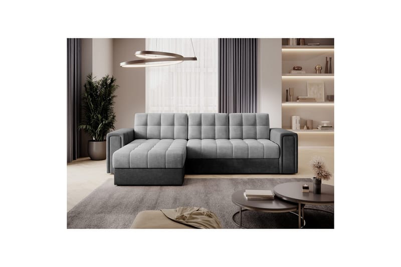 Hörnsoffa Eltap Blenvi 260x150x82 cm - Monolith 84,Monolith 97, Grå - Möbler - Soffa - Bäddsoffa - Bäddsoffa divan