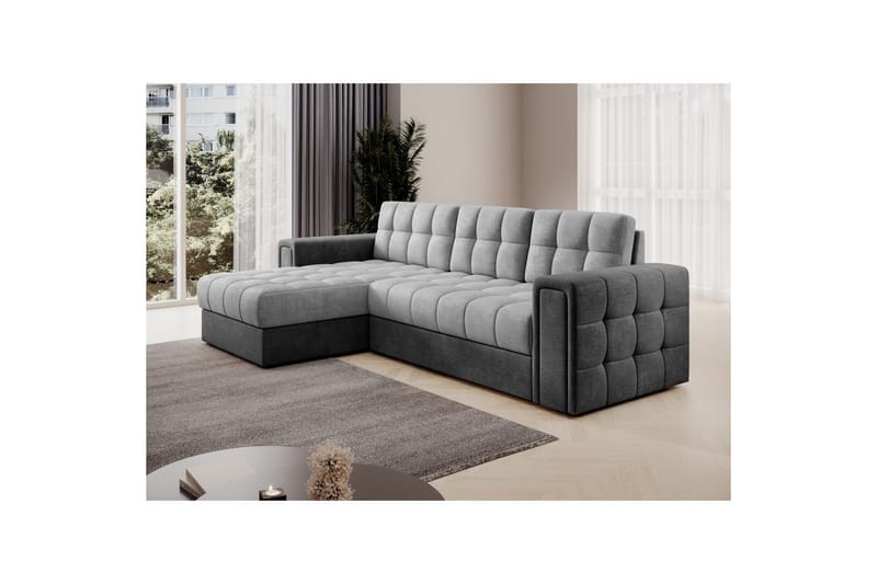 Hörnsoffa Eltap Blenvi 260x150x82 cm - Monolith 84,Monolith 97, Grå - Möbler - Soffa - Bäddsoffa - Bäddsoffa divan