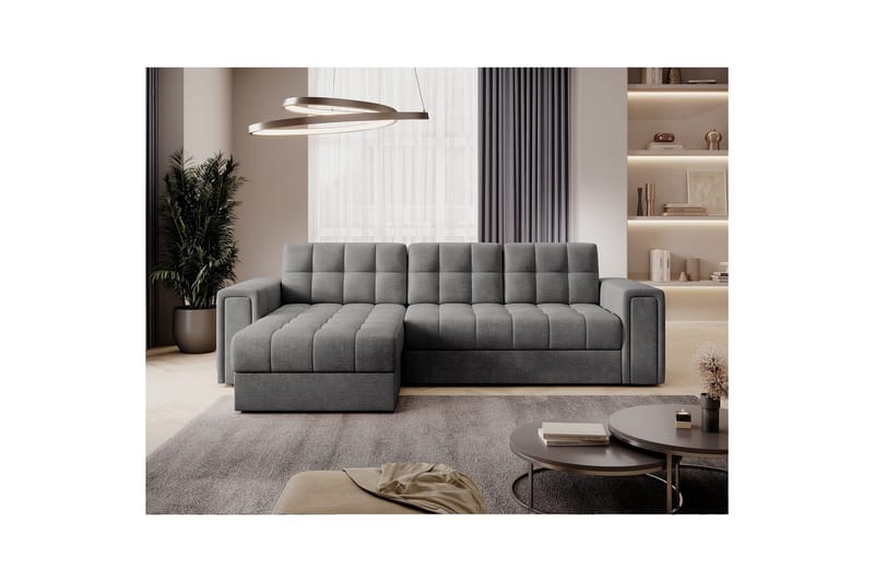 Hörnsoffa Eltap Blenvi 260x150x82 cm - Monolith 85, Grå - Möbler - Soffa - Bäddsoffa - Bäddsoffa divan