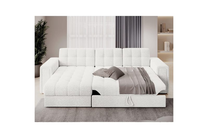 Hörnsoffa Eltap Blenvi 260x150x82 cm - Royal 01, Vit - Möbler - Soffa - Bäddsoffa - Bäddsoffa divan