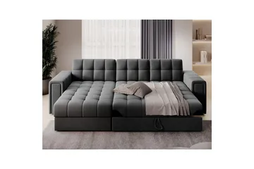 Hörnsoffa Eltap Blenvi 260x150x82 cm - Sola 06, Mörkgrå - Möbler - Soffa - Bäddsoffa - Bäddsoffa divan