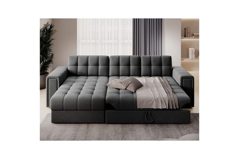 Hörnsoffa Eltap Blenvi 260x150x82 cm - Sola 06, Mörkgrå - Möbler - Soffa - Bäddsoffa - Bäddsoffa divan