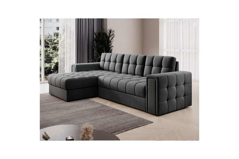 Hörnsoffa Eltap Blenvi 260x150x82 cm - Sola 06, Mörkgrå - Möbler - Soffa - Bäddsoffa - Bäddsoffa divan