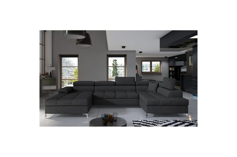 Hörnsoffa Eltap Eduardo 337x205x88 cm - Inari 96, Mörkgrå, Höger - Möbler - Soffa - Bäddsoffa - Bäddsoffa divan