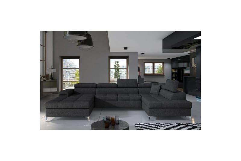 Hörnsoffa Eltap Eduardo 337x205x88 cm - Inari 96, Mörkgrå, Höger - Möbler - Soffa - Bäddsoffa - Bäddsoffa divan