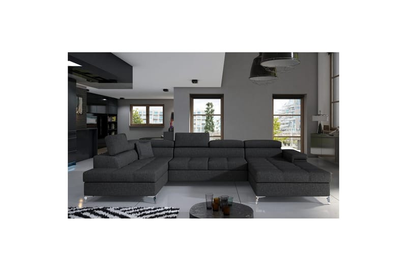 Hörnsoffa Eltap Eduardo 337x205x88 cm - Inari 96, Mörkgrå, Vänster - Möbler - Soffa - Bäddsoffa - Bäddsoffa divan