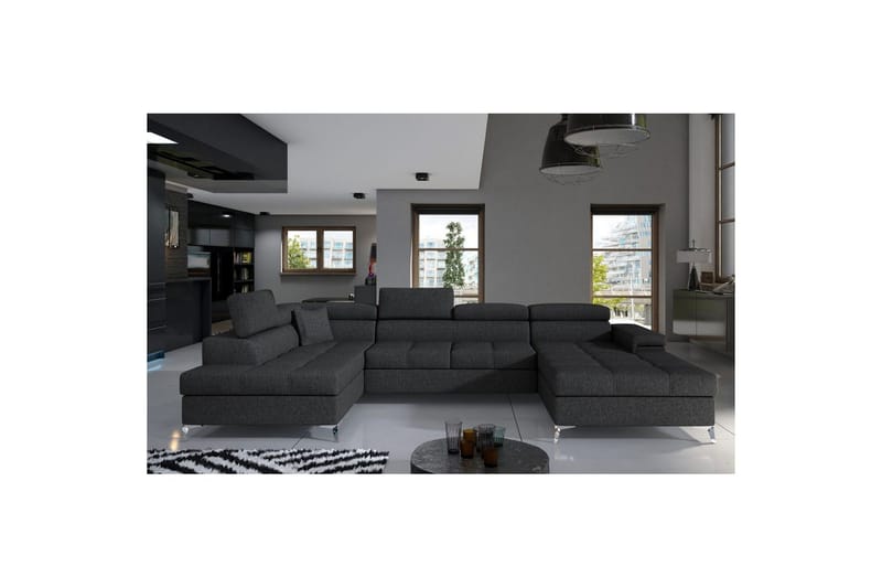 Hörnsoffa Eltap Eduardo 337x205x88 cm - Inari 96, Mörkgrå, Vänster - Möbler - Soffa - Bäddsoffa - Bäddsoffa divan
