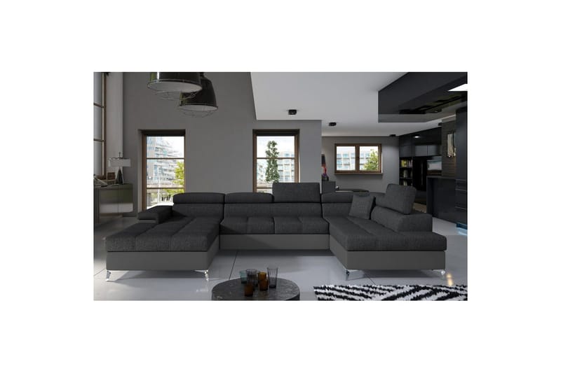 Hörnsoffa Eltap Eduardo 337x205x88 cm, Inari 96, Soft 29, Mörkgrå, Grå, Höger