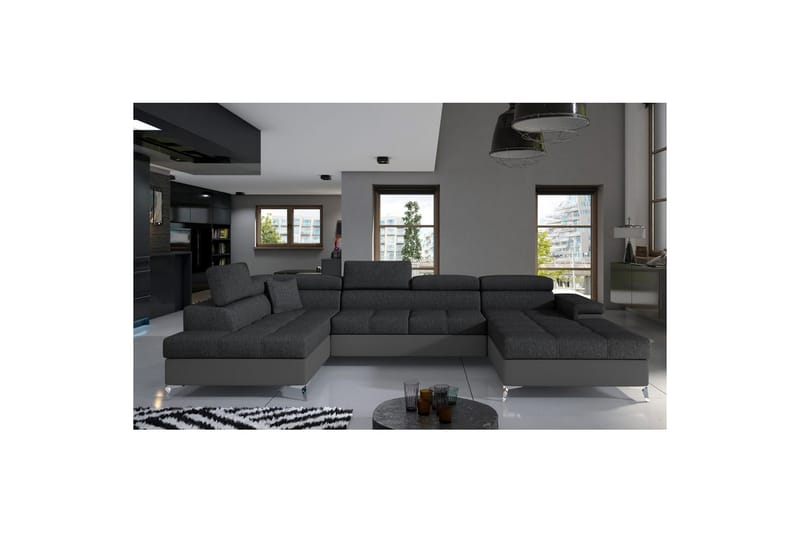 Hörnsoffa Eltap Eduardo 337x205x88 cm - Inari 96, Soft 29, Mörkgrå, Grå, Vänster - Möbler - Soffa - Bäddsoffa - Bäddsoffa divan