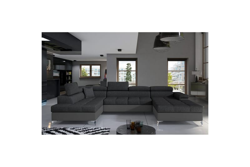 Hörnsoffa Eltap Eduardo 337x205x88 cm - Inari 96, Soft 29, Mörkgrå, Grå, Vänster - Möbler - Soffa - Bäddsoffa - Bäddsoffa divan