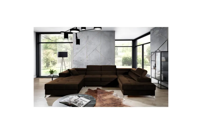 Hörnsoffa Eltap Eduardo 337x205x88 cm, Kronos 06, Brun, Höger