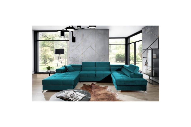 Hörnsoffa Eltap Eduardo 337x205x88 cm - Kronos 13, Ljusblå, Höger - Möbler - Soffa - Bäddsoffa - Bäddsoffa divan