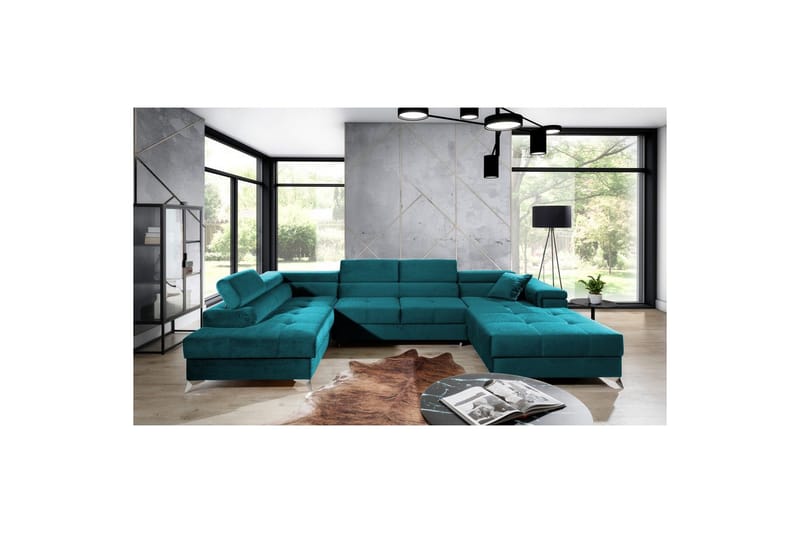Hörnsoffa Eltap Eduardo 337x205x88 cm - Kronos 13, Ljusblå, Vänster - Möbler - Soffa - Bäddsoffa - Bäddsoffa divan