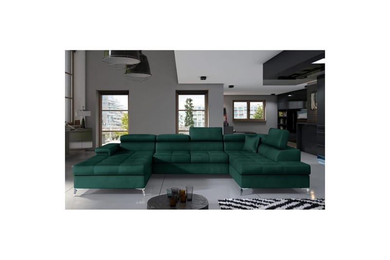 Hörnsoffa Eltap Eduardo 337x205x88 cm - Monolith 37, Grön, Höger - Möbler - Soffa - Bäddsoffa - Bäddsoffa divan