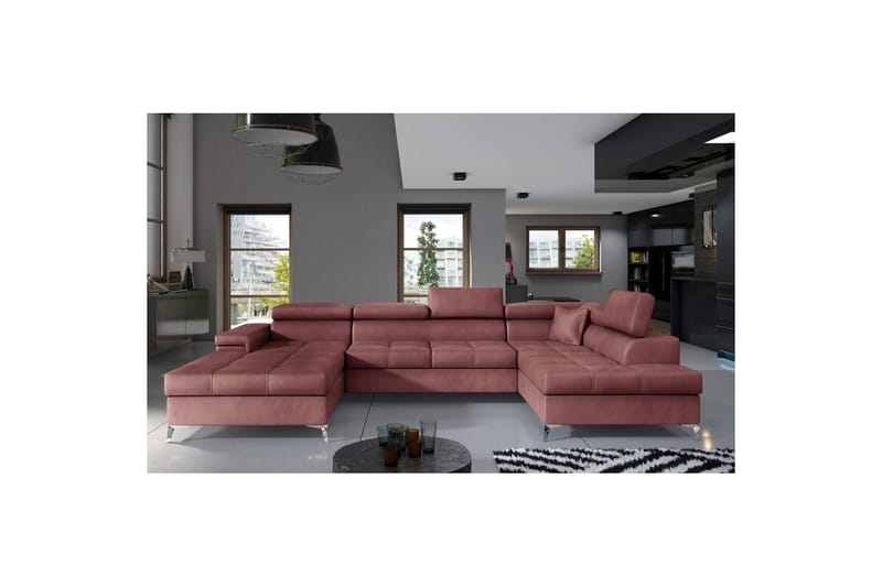 Hörnsoffa Eltap Eduardo 337x205x88 cm - Monolith 63, Rosa, Höger - Möbler - Soffa - Bäddsoffa - Bäddsoffa divan