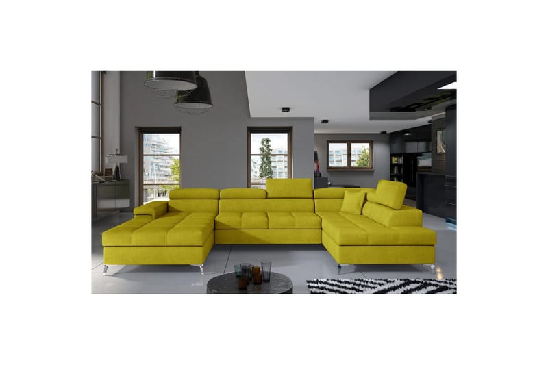 Hörnsoffa Eltap Eduardo 337x205x88 cm - Omega 68, Gul, Höger - Möbler - Soffa - Bäddsoffa - Bäddsoffa divan