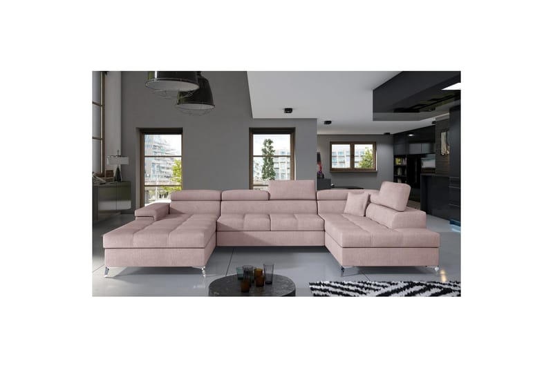 Hörnsoffa Eltap Eduardo 337x205x88 cm - Omega 91, Rosa, Höger - Möbler - Soffa - Bäddsoffa - Bäddsoffa divan