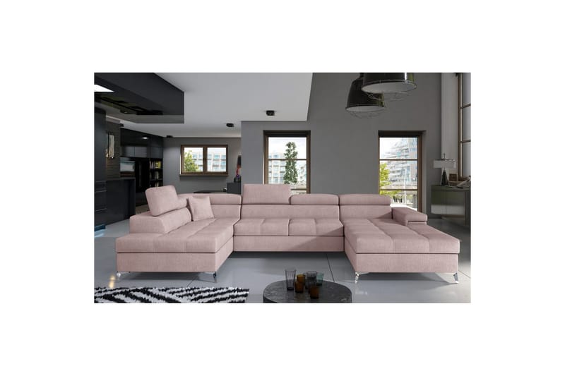 Hörnsoffa Eltap Eduardo 337x205x88 cm - Omega 91, Rosa, Vänster - Möbler - Soffa - Bäddsoffa - Bäddsoffa divan