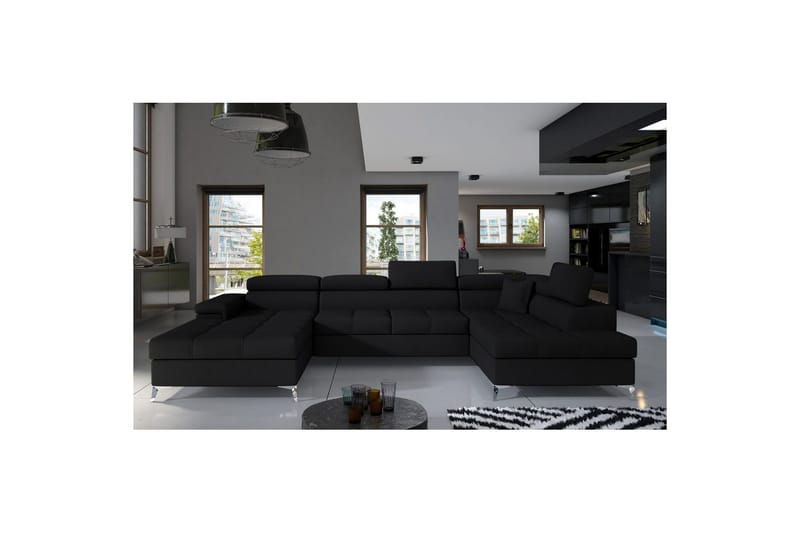 Hörnsoffa Eltap Eduardo 337x205x88 cm - Sawana 14, Svart, Höger - Möbler - Soffa - Bäddsoffa - Bäddsoffa divan