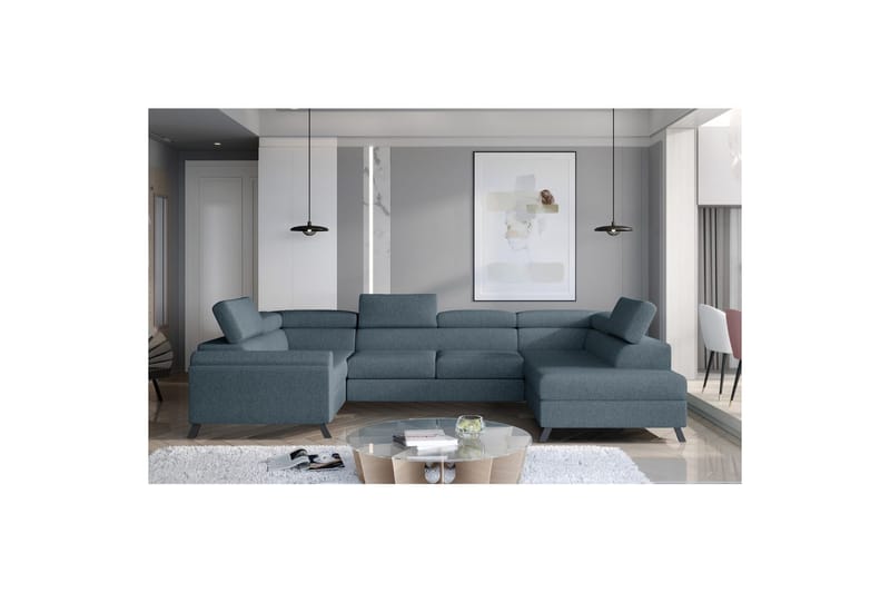 Hörnsoffa Eltap Escada 336x200x92 cm, Grande 75, Grön, Höger