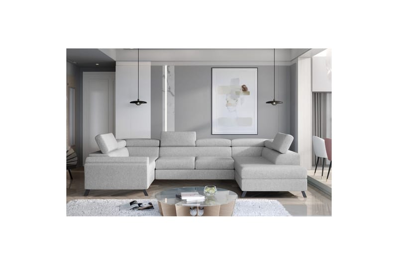 Hörnsoffa Eltap Escada 336x200x92 cm - Grande 81, Grå, Höger - Möbler - Soffa - Bäddsoffa - Hörnbäddsoffa