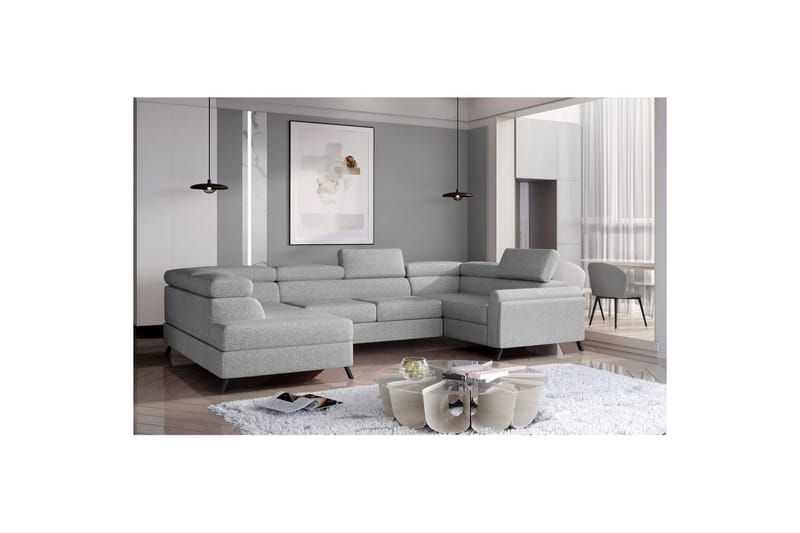 Hörnsoffa Eltap Escada 336x200x92 cm - Grande 81, Grå, Vänster - Möbler - Soffa - Bäddsoffa - Hörnbäddsoffa