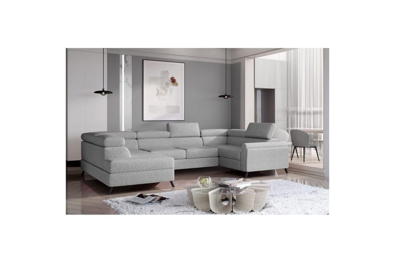 Hörnsoffa Eltap Escada 336x200x92 cm - Grande 81, Grå, Vänster - Möbler - Soffa - Bäddsoffa - Hörnbäddsoffa