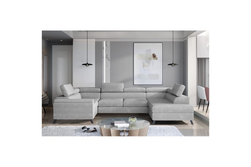 Hörnsoffa Eltap Escada 336x200x92 cm - Paros 05, Ljusgrå, Höger - Möbler - Soffa - Bäddsoffa - Hörnbäddsoffa