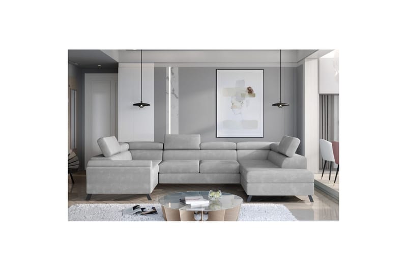 Hörnsoffa Eltap Escada 336x200x92 cm - Paros 05, Ljusgrå, Höger - Möbler - Soffa - Bäddsoffa - Hörnbäddsoffa