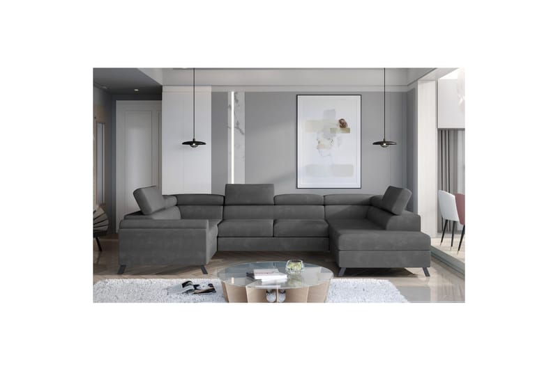 Hörnsoffa Eltap Escada 336x200x92 cm - Paros 06, Grå, Höger - Möbler - Soffa - Bäddsoffa - Hörnbäddsoffa