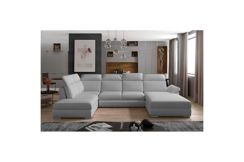 Hörnsoffa Eltap Evanell 336x211x102 cm - Överdrag 83, Grå, Höger - Möbler - Soffa - Bäddsoffa - Bäddsoffa divan