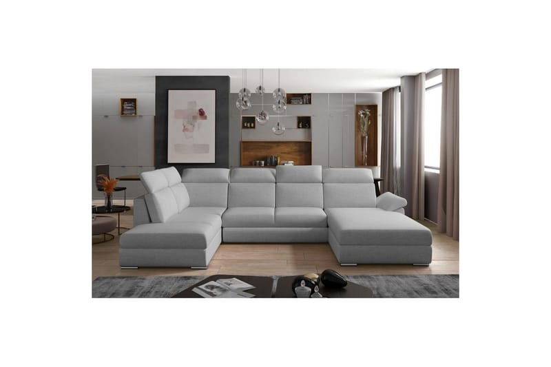 Hörnsoffa Eltap Evanell 336x211x102 cm - Överdrag 83, Grå, Höger - Möbler - Soffa - Bäddsoffa - Bäddsoffa divan