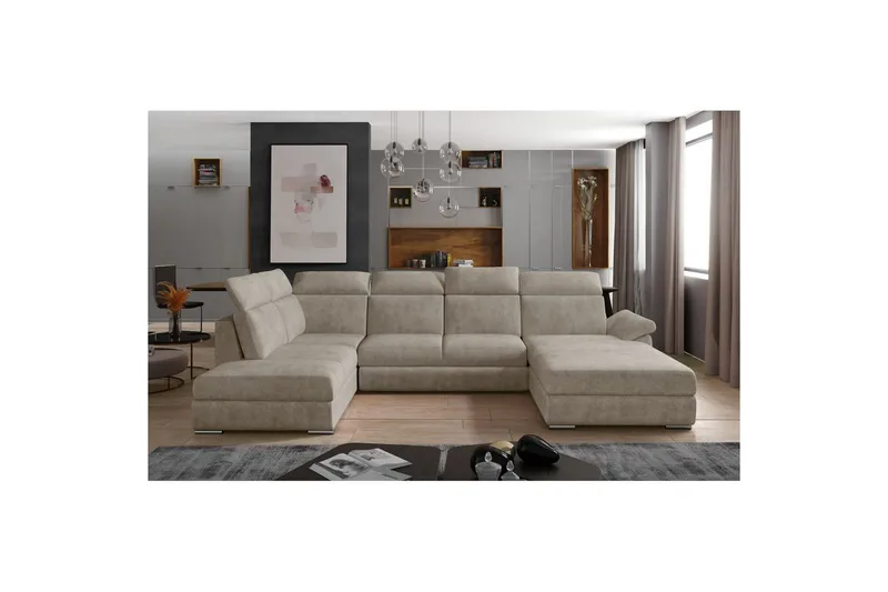 Hörnsoffa Eltap Evanell 336x211x102 cm, Dora 21, Beige, Höger