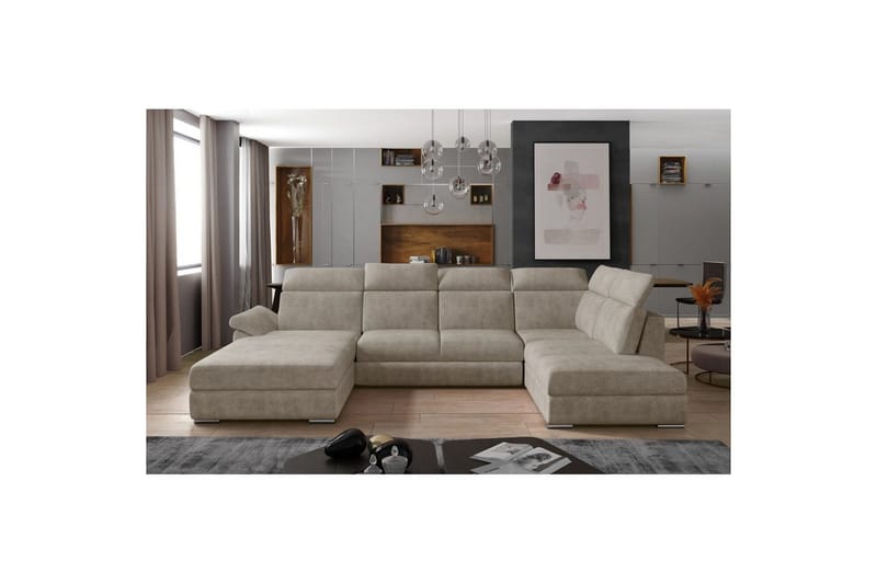 Hörnsoffa Eltap Evanell 336x211x102 cm - Dora 21, Beige, Vänster - Möbler - Soffa - Bäddsoffa - Bäddsoffa divan