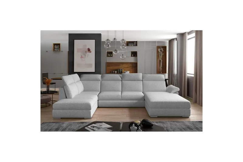 Hörnsoffa Eltap Evanell 336x211x102 cm - Grande 81, Grå, Höger - Möbler - Soffa - Bäddsoffa - Bäddsoffa divan