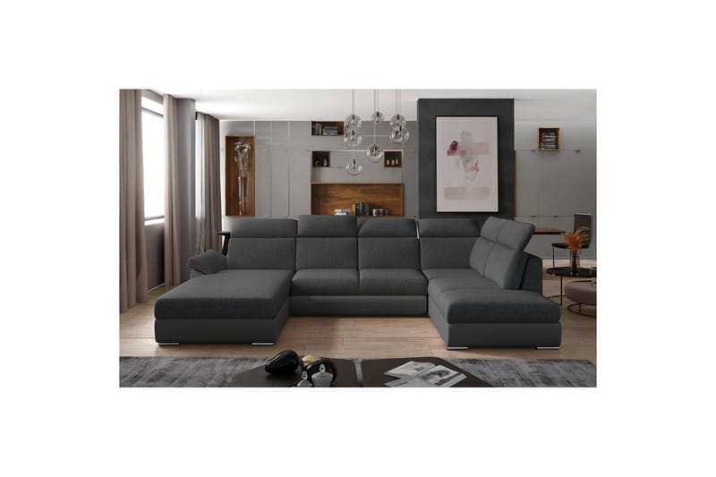 Hörnsoffa Eltap Evanell 336x211x102 cm, Inari 96, Soft 29, Mörkgrå, Grå, Vänster
