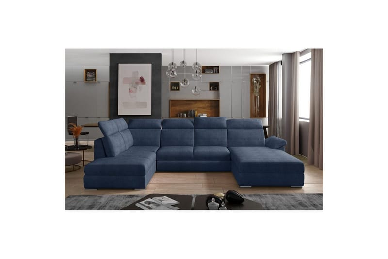 Hörnsoffa Eltap Evanell 336x211x102 cm - Omega 86, Blå, Höger - Möbler - Soffa - Bäddsoffa - Bäddsoffa divan