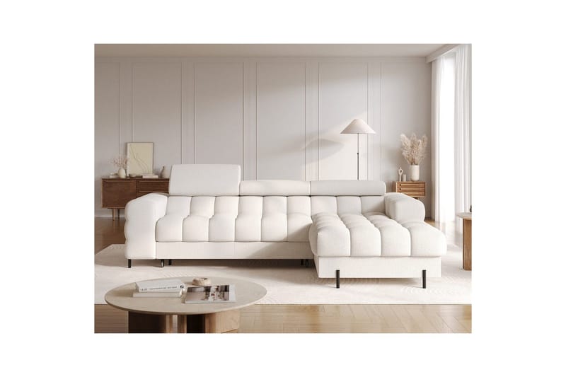 Hörnsoffa Eltap Felro 285x181x93 cm - Amore 01, Vit, Höger - Möbler - Soffa - Bäddsoffa - Bäddsoffa divan