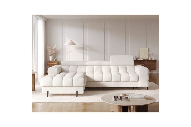 Hörnsoffa Eltap Felro 285x181x93 cm - Amore 01, Vit, Vänster - Möbler - Soffa - Bäddsoffa - Bäddsoffa divan