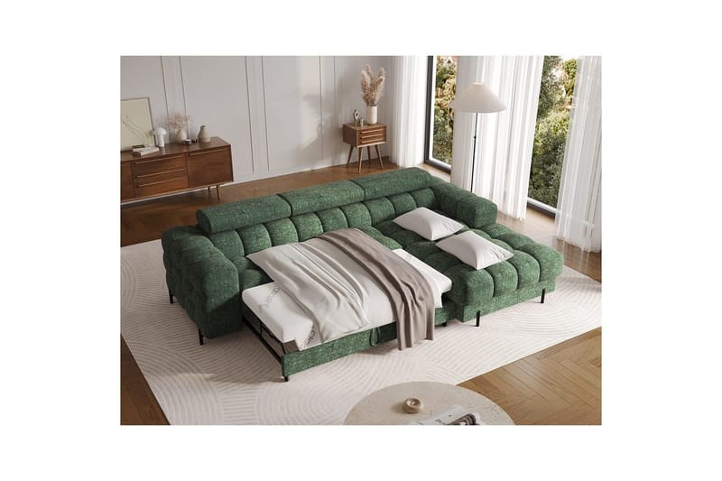Hörnsoffa Eltap Felro 285x181x93 cm - Amore 35, Grön, Höger - Möbler - Soffa - Bäddsoffa - Bäddsoffa divan