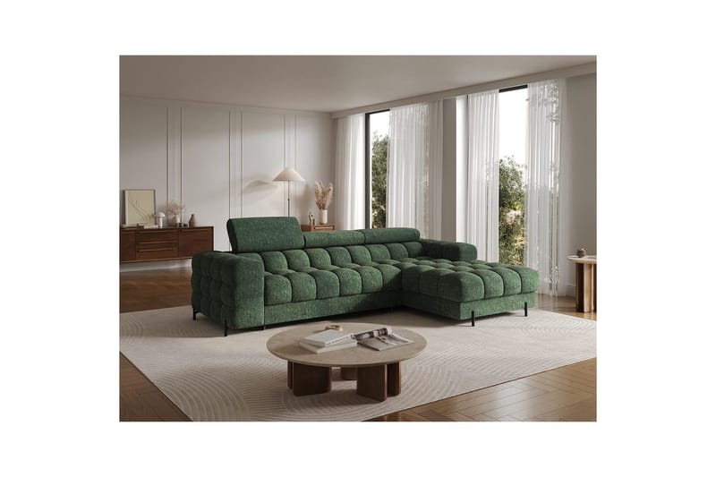 Hörnsoffa Eltap Felro 285x181x93 cm - Amore 35, Grön, Höger - Möbler - Soffa - Bäddsoffa - Bäddsoffa divan