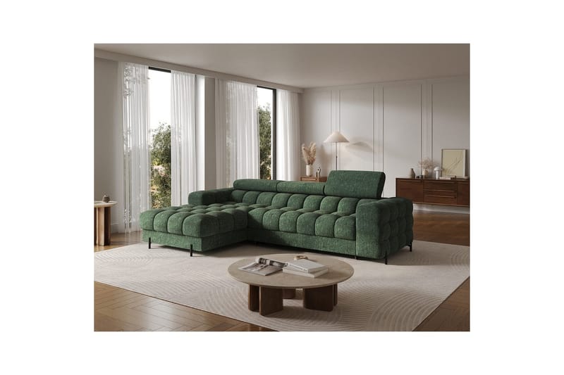 Hörnsoffa Eltap Felro 285x181x93 cm - Amore 35, Grön, Vänster - Möbler - Soffa - Bäddsoffa - Bäddsoffa divan