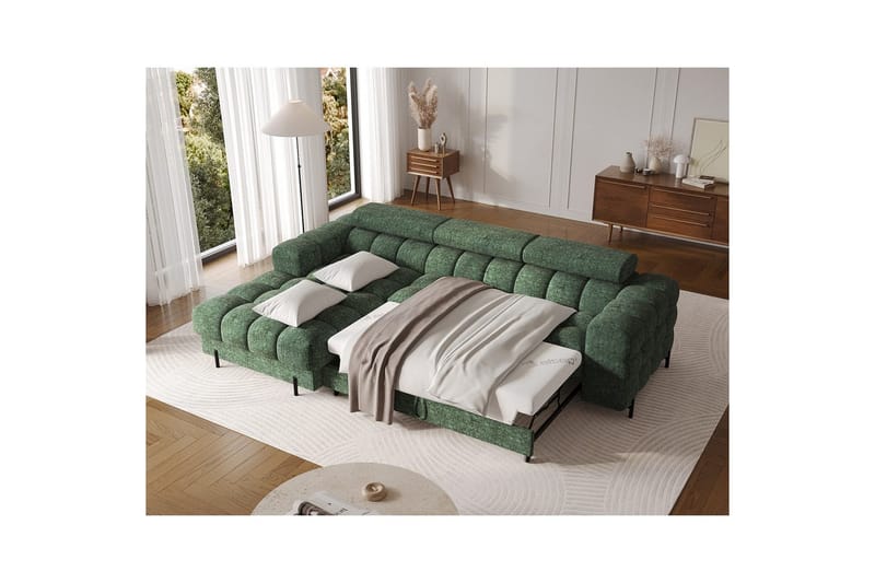 Hörnsoffa Eltap Felro 285x181x93 cm - Amore 35, Grön, Vänster - Möbler - Soffa - Bäddsoffa - Bäddsoffa divan