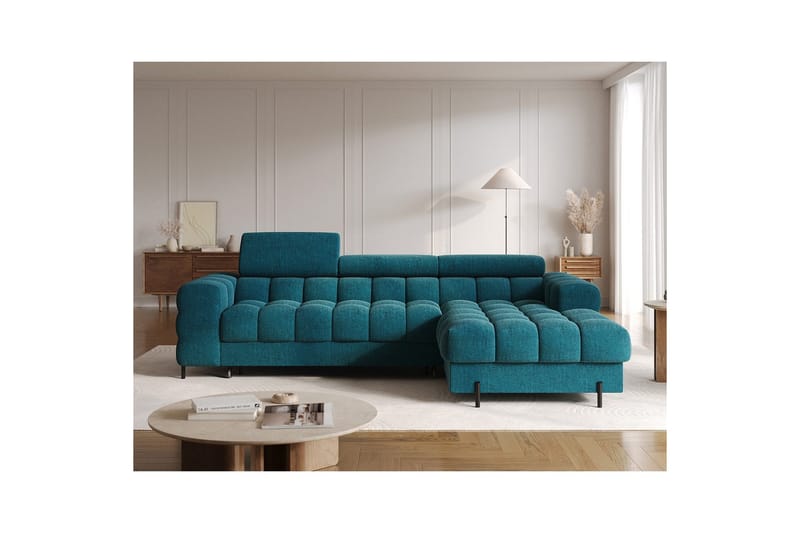 Hörnsoffa Eltap Felro 285x181x93 cm - Amore 40, Blå, Höger - Möbler - Soffa - Bäddsoffa - Bäddsoffa divan