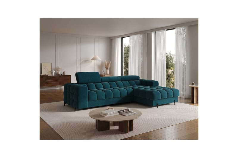 Hörnsoffa Eltap Felro 285x181x93 cm - Amore 40, Blå, Höger - Möbler - Soffa - Bäddsoffa - Bäddsoffa divan